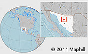 Gray Location Map of Benjamin Hill, highlighted parent region, hill shading