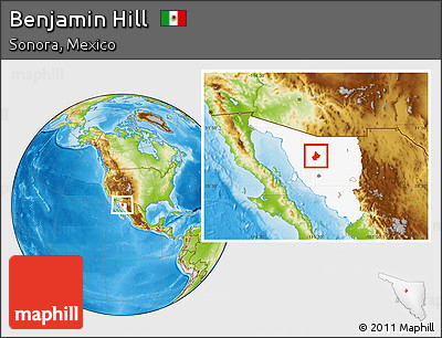 Physical Location Map of Benjamin Hill, highlighted parent region