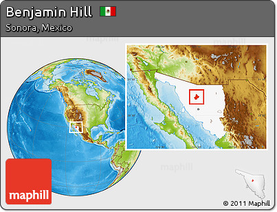 Physical Location Map of Benjamin Hill, highlighted parent region