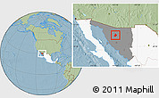 Savanna Style Location Map of Benjamin Hill, highlighted country, highlighted parent region, hill shading