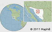 Savanna Style Location Map of Benjamin Hill, highlighted parent region, hill shading