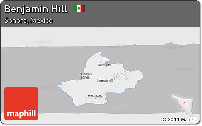Gray Panoramic Map of Benjamin Hill, single color outside