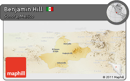 Physical Panoramic Map of Benjamin Hill, lighten