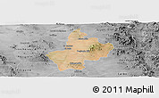 Satellite Panoramic Map of Benjamin Hill, desaturated