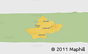 Savanna Style Panoramic Map of Benjamin Hill, single color outside