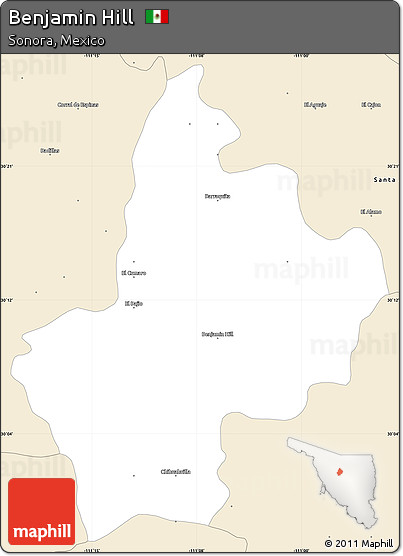 Classic Style Simple Map of Benjamin Hill