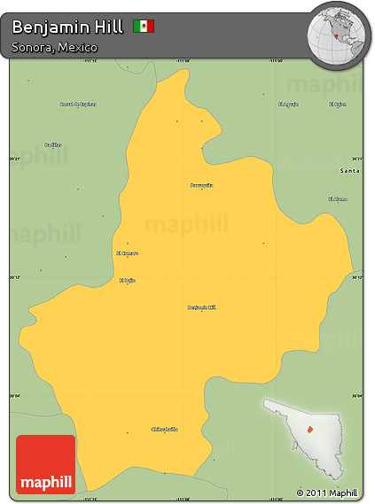 Savanna Style Simple Map of Benjamin Hill