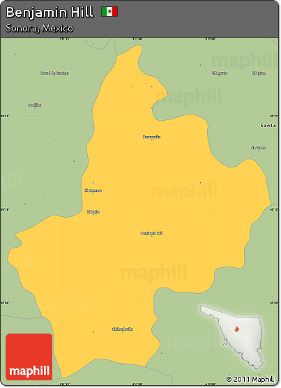 Savanna Style Simple Map of Benjamin Hill