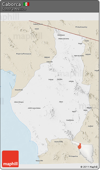 Classic Style 3D Map of Caborca