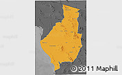 Political 3D Map of Caborca, darken, desaturated