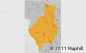 Political 3D Map of Caborca, lighten, desaturated