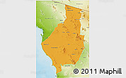 Political 3D Map of Caborca, physical outside