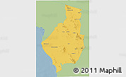 Savanna Style 3D Map of Caborca, single color outside