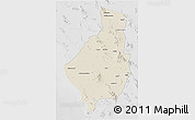 Shaded Relief 3D Map of Caborca, lighten, desaturated