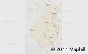 Shaded Relief 3D Map of Caborca, lighten, semi-desaturated