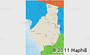 Shaded Relief 3D Map of Caborca, political outside