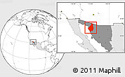 Blank Location Map of Caborca, highlighted country, highlighted parent region