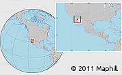 Gray Location Map of Caborca, highlighted parent region, within the entire country