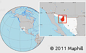 Gray Location Map of Caborca, highlighted parent region