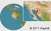 Satellite Location Map of Caborca