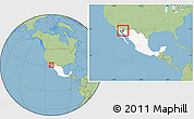 Savanna Style Location Map of Caborca, highlighted country, within the entire country