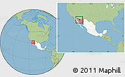 Savanna Style Location Map of Caborca, highlighted country, highlighted parent region, within the entire country