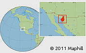 Savanna Style Location Map of Caborca