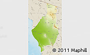 Physical Map of Caborca, shaded relief outside