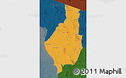 Political Map of Caborca, darken