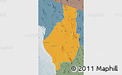 Political Map of Caborca, semi-desaturated