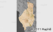 Satellite Map of Caborca, darken, desaturated