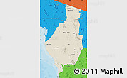 Shaded Relief Map of Caborca, political outside
