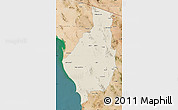 Shaded Relief Map of Caborca, satellite outside