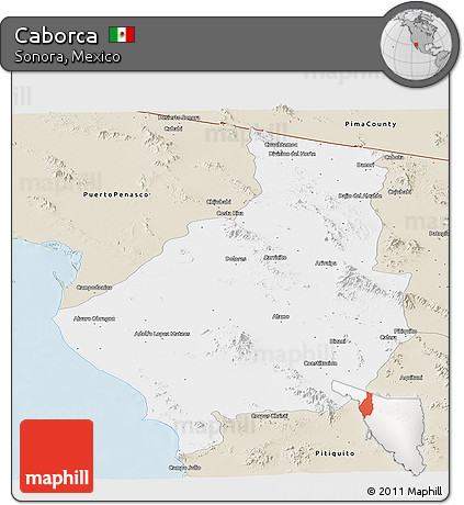Classic Style Panoramic Map of Caborca