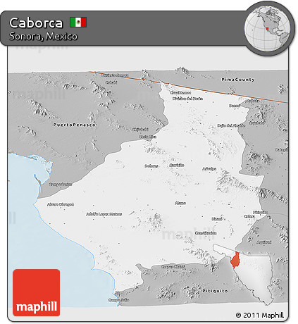 Gray Panoramic Map of Caborca