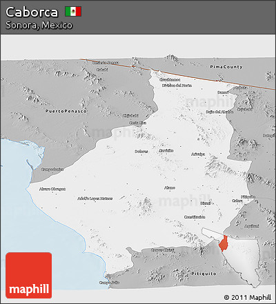 Gray Panoramic Map of Caborca