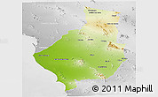 Physical Panoramic Map of Caborca, lighten, desaturated