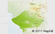 Physical Panoramic Map of Caborca, lighten