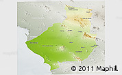 Physical Panoramic Map of Caborca, lighten, semi-desaturated