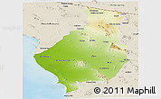 Physical Panoramic Map of Caborca, shaded relief outside