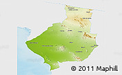 Physical Panoramic Map of Caborca, single color outside