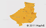 Political Panoramic Map of Caborca, cropped outside