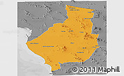 Political Panoramic Map of Caborca, desaturated