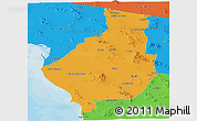 Political Panoramic Map of Caborca