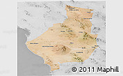 Satellite Panoramic Map of Caborca, lighten, desaturated