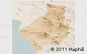 Satellite Panoramic Map of Caborca, lighten