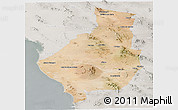 Satellite Panoramic Map of Caborca, lighten, semi-desaturated