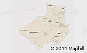 Shaded Relief Panoramic Map of Caborca, cropped outside