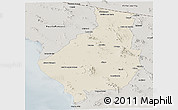Shaded Relief Panoramic Map of Caborca, semi-desaturated