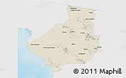 Shaded Relief Panoramic Map of Caborca, single color outside